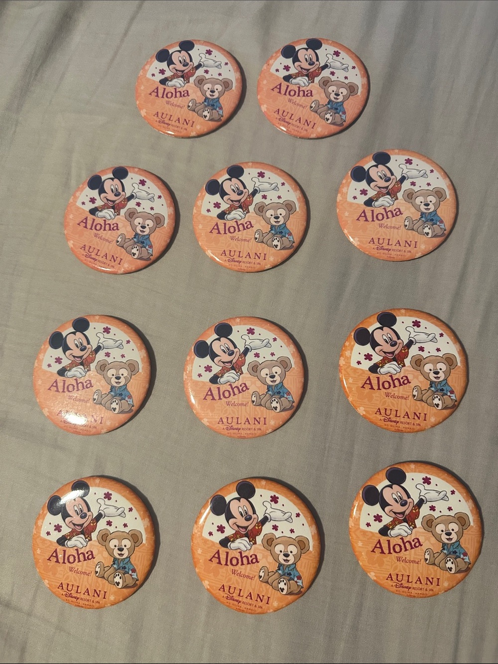 Disney Aulani Aloha Mickey & Duffy Aloha Welcome pins - Set of 11